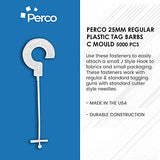 Perco 1 - Inch 25mm J Hook Standard Tagging Attachments Fasteners Tag Pins - 5,000 Barbs