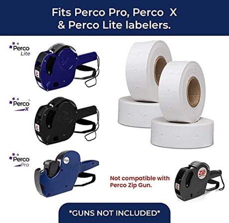Perco 1 - Line Freezer Adhesive White Labels - Store Supplies