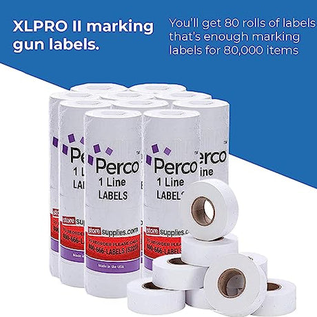 Perco 1 - Line Freezer Adhesive White Labels - Store Supplies