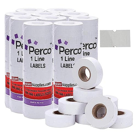 Perco 1 - Line Freezer Adhesive White Labels - Store Supplies