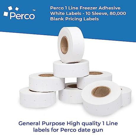 Perco 1 - Line Freezer Adhesive White Labels - Store Supplies