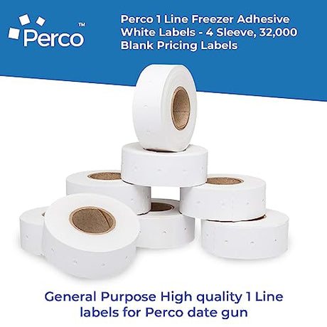 Perco 1 - Line Freezer Adhesive White Labels - Store Supplies
