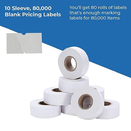 Perco 1 Line Removable Adhesive White Labels - Store Supplies