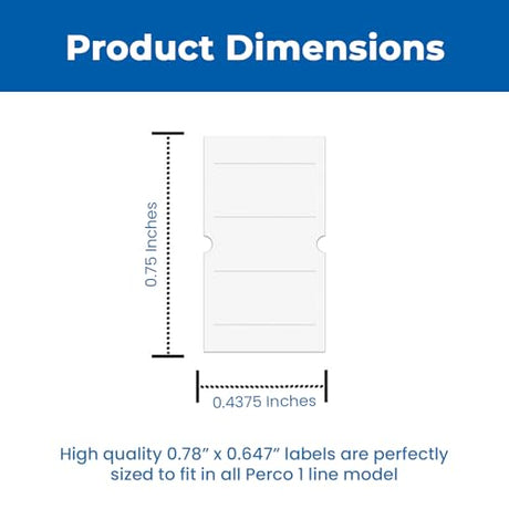 Perco 1 Line Removable Adhesive White Labels - Store Supplies