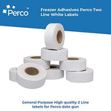 Perco 2 Line Freezer Adhesive White Labels - Store Supplies