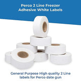 Perco 2 Line Freezer Adhesive White Labels - Store Supplies