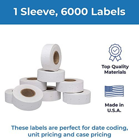 Perco 2 Line Freezer Adhesive White Labels - Store Supplies