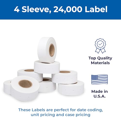 Perco 2 Line Freezer Adhesive White Labels - Store Supplies