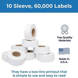 Perco 2 Line Removable Adhesive White Labels - Store Supplies