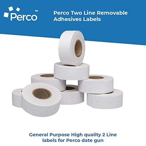 Perco 2 Line Removable Adhesive White Labels - Store Supplies