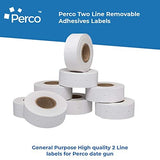 Perco 2 Line Removable Adhesive White Labels - Store Supplies