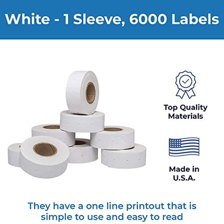 Perco 2 Line Removable Adhesive White Labels - Store Supplies