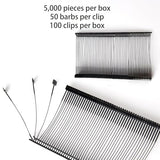 Perco 50mm [2 Inches] Regular Plastic Tag Barbs T Mould Attachments - Black 5,000 Pieces