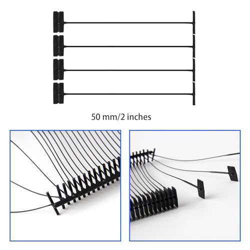 Perco 50mm [2 Inches] Regular Plastic Tag Barbs T Mould Attachments - Compatible with compatible_with_product_page | Color: Black | Quantity: 5,000 Pieces | Adhesive: global.AdhesiveType | SKU: PL-T-BARBS-50mm-black | - shop_