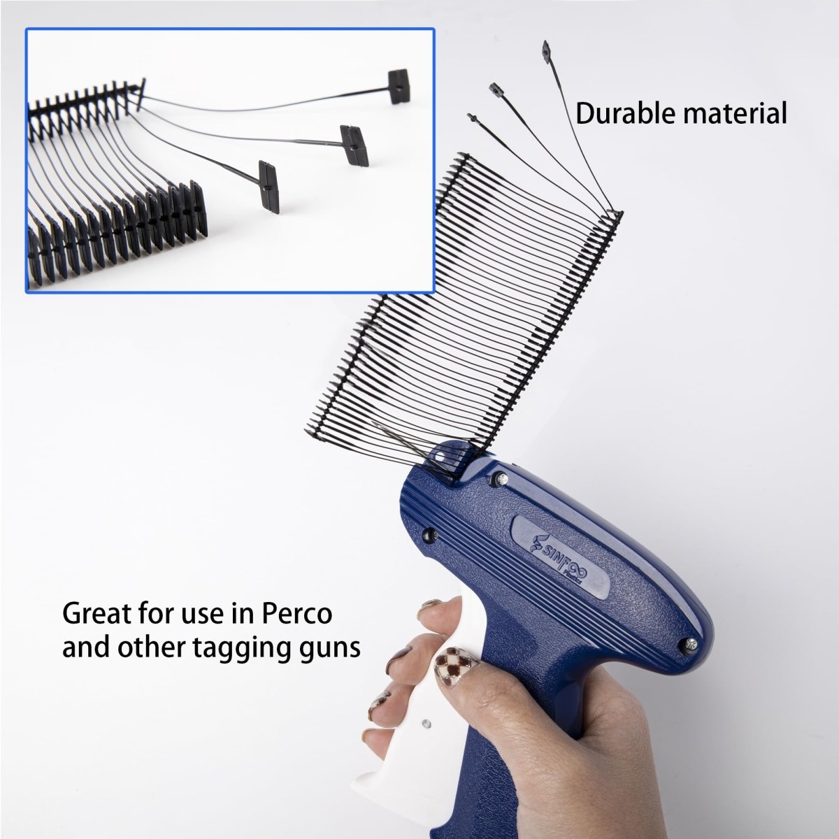 Perco 50mm [2 Inches] Regular Plastic Tag Barbs T Mould Attachments - Compatible with compatible_with_product_page | Color: Black | Quantity: 20,000 Pieces | Adhesive: global.AdhesiveType | SKU: pl-barbs-20k-black | - shop_