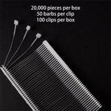 Perco 50mm [2 Inches] Regular Plastic Tag Barbs T Mould Attachments - Clear 20,000 Pieces
