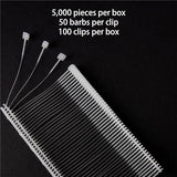 Perco 50mm [2 Inches] Regular Plastic Tag Barbs T Mould Attachments - Clear 5,000 Pieces