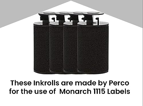 Perco Ink Roll for Monarch 1115 Price Gun – Easy - Load, Reliable Replacement Ink (Pack of 4) - Store Supplies