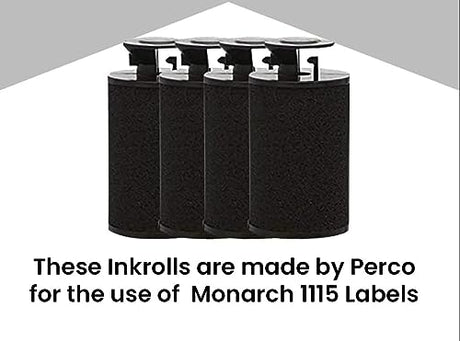 Perco Ink Roll for Monarch 1115 Price Gun – Easy - Load, Reliable Replacement Ink (Pack of 4) - Store Supplies