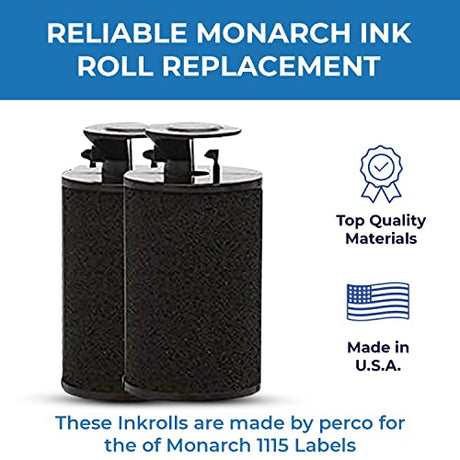 Perco Ink Roll for Monarch 1115 Price Gun – Easy - Load, Reliable Replacement Ink (Pack of 4) - Store Supplies