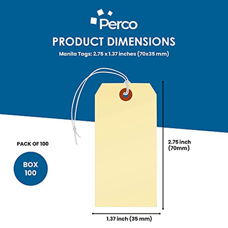 Perco Manila Shipping Tags - Elastic - Store Supplies