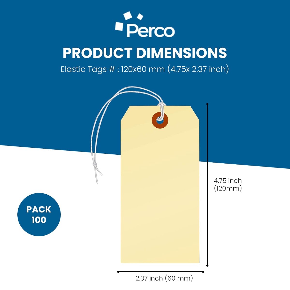 Perco Manila Shipping Tags - Elastic - Store Supplies