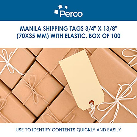 Perco Manila Shipping Tags - Elastic - Store Supplies