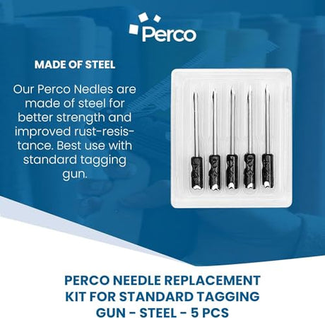 Perco NZ - 204P Standard Tagging Gun Needles Replacement Kit, Steel - Store Supplies