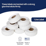 Perco Standard Adhesive White Labels for Meto 622/822 Price Gun - 14 Rolls, 21000 Labels with 1 Inker - Store Supplies