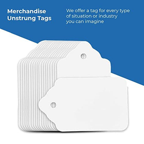 Perco White Merchandise Unstrung Tags - Store Supplies
