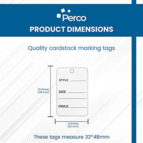 Perco White Unstrung Marking Price Tags Size 32*48mm Pack of 1000 Paper Clothing Tag - Store Supplies