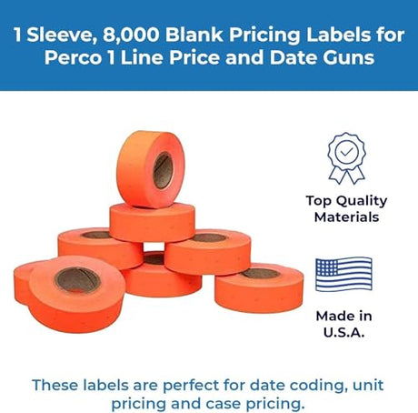 Pricing Labels for Perco 1 Line Price and Date Gun – 2 Sleeves - Store Supplies