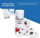 Pricing Labels for Perco 2 Line Price and Date Gun – 2 Sleeves - Store Supplies