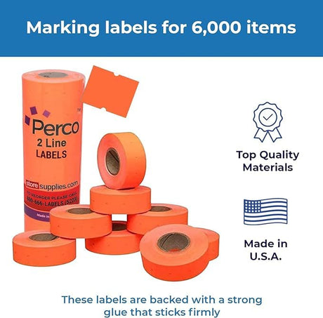 Pricing Labels for Perco 2 Line Price and Date Gun – 2 Sleeves - Store Supplies