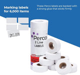 Pricing Labels for Perco 2 Line Price and Date Gun – 2 Sleeves - Store Supplies