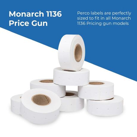 Removable Adhesives White Labels for Monarch 1136 - Store Supplies
