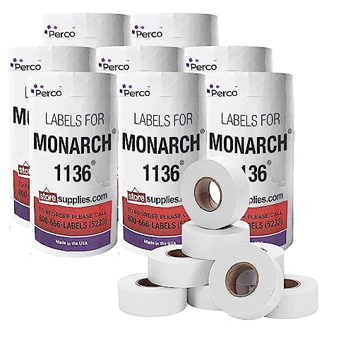 Removable Adhesives White Labels for Monarch 1136 - Store Supplies