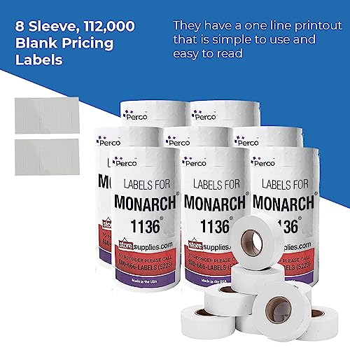 Removable Adhesives White Labels for Monarch 1136 - Store Supplies
