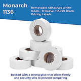 Removable Adhesives White Labels for Monarch 1136 - Store Supplies